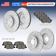 Front Rear Drilled Slotted Rotors And Ceramic Pads Kit for 2014 2015 Mazda 6