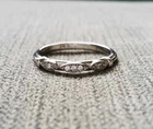 Vintage Art Deco Style 0.15 Ct Simulated Diamond 14k White Gold FN Wedding Band
