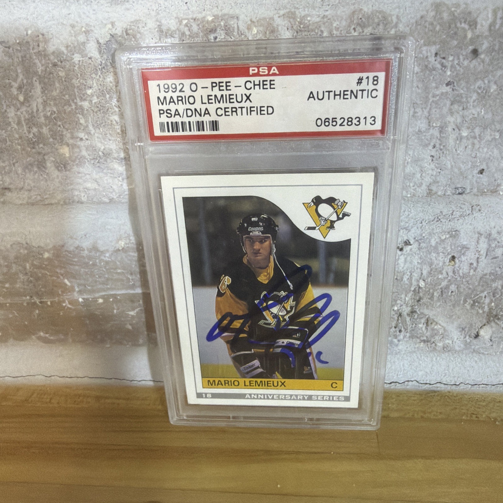 Mario Lemieux Signed 1992 O-Pee-Chee #18 PSA/DNA Authentic Auto Penguins