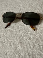 VINTAGE B L RAY BAN W2190 GOLD/TORT G15 SLEEK RECTANGULAR CROSS-WALK SUNGLASSES