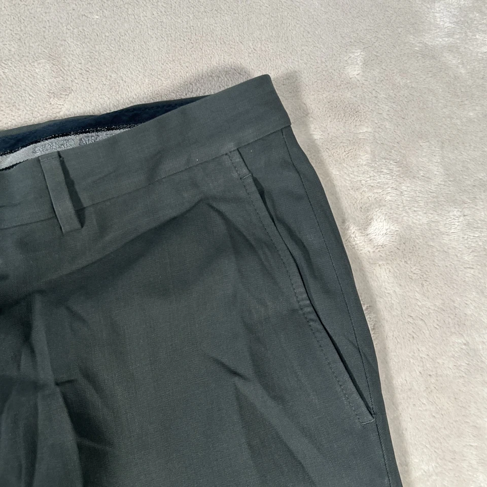 Pantalón de vestir vintage Giorgio Armani para hombre 34x34 gris 100 % lana cómodo hecho en Italia Foto 3 de 4