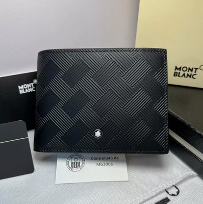 Montblanc Extreme 3.0 Black Wallet 6 Card Slots Leather Bifold Men Luxury NIB
