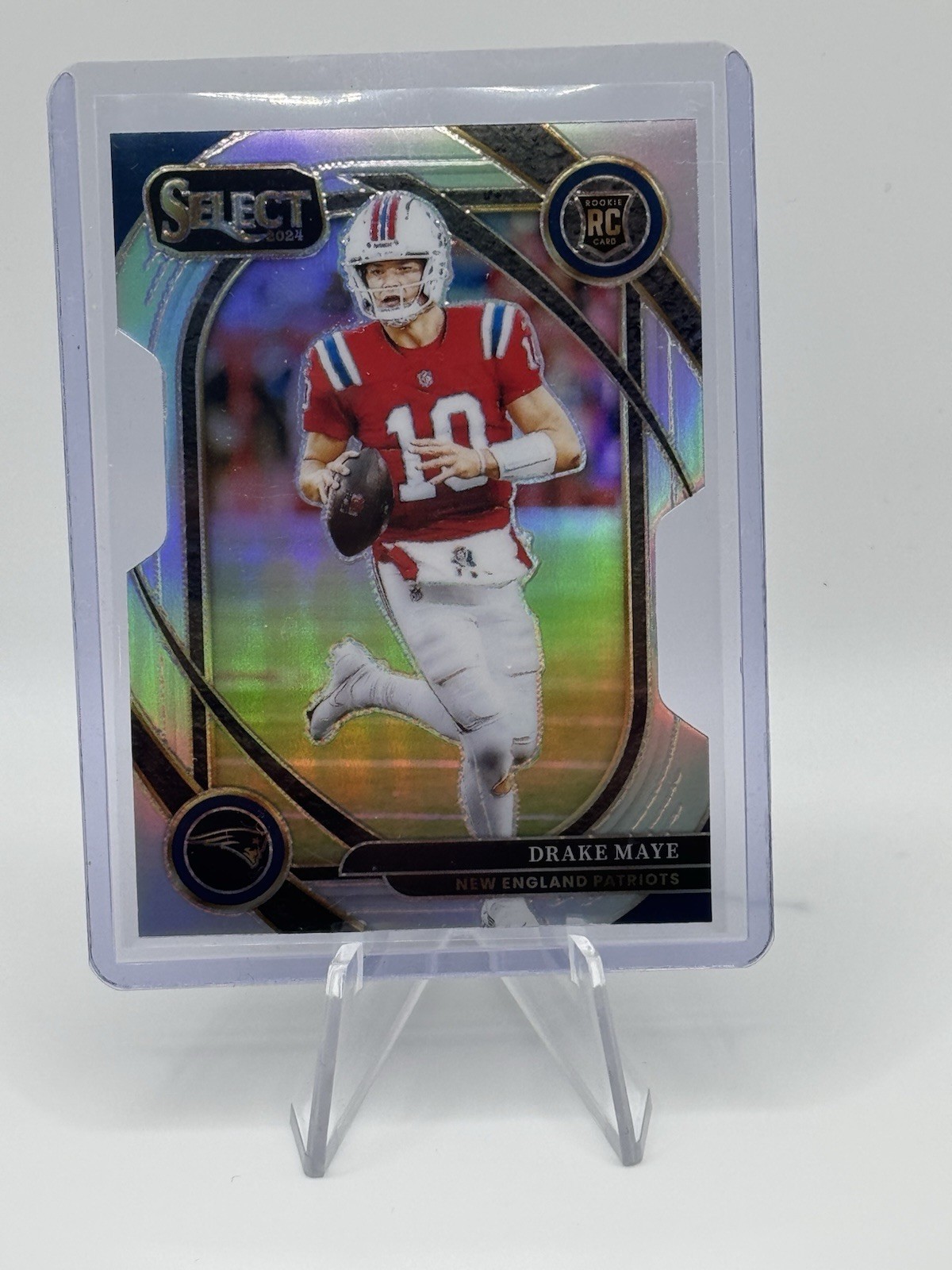 Drake Maye 2024 Panini Select Club Level Silver Prizm Die-Cut #218 (RC)