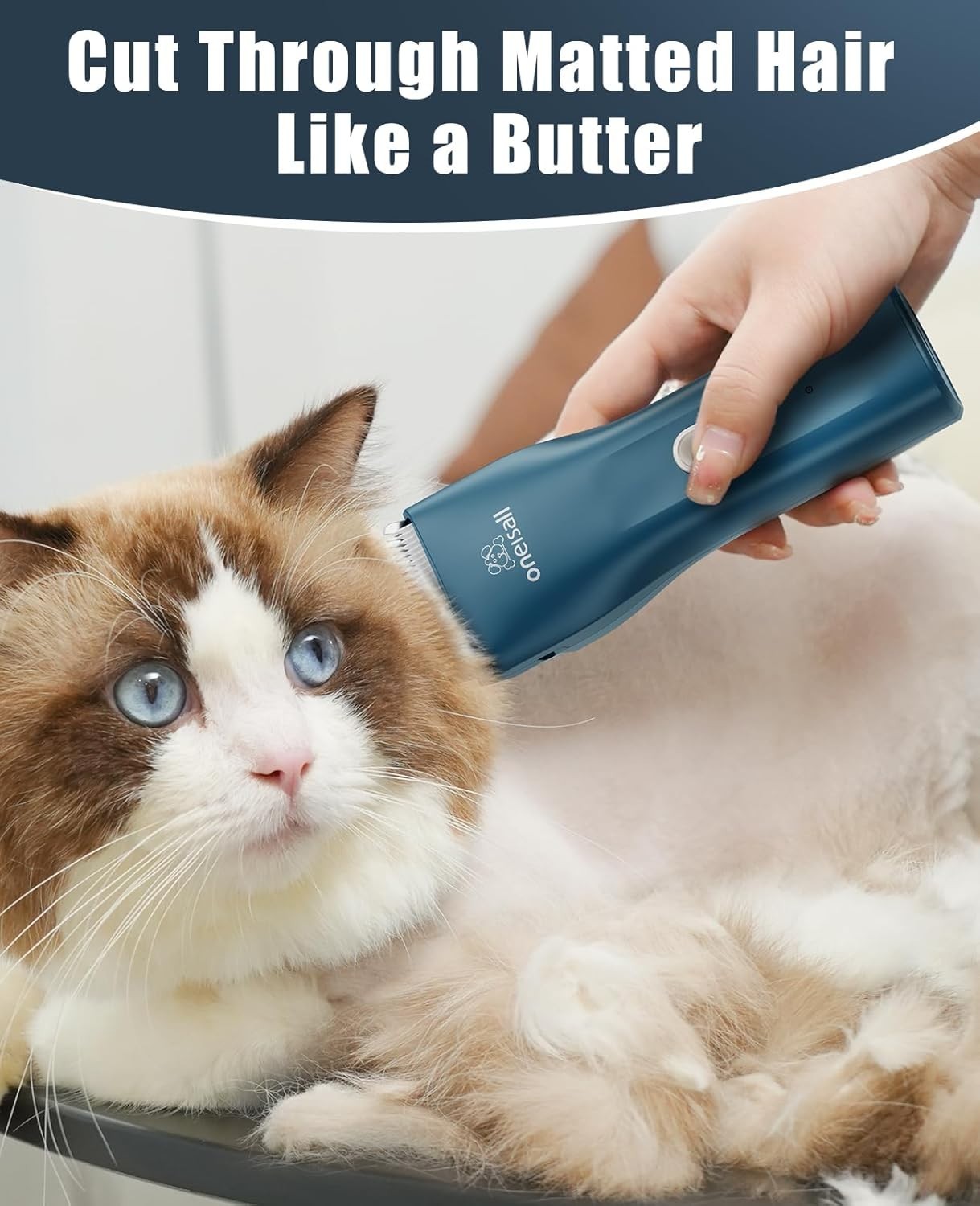 Pet Clipper for Cat Matted Hair, Waterproof Cordless Clippers for Long Hair