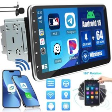 10.1'' Android 15 Rotatable GPS Car Stereo Radio Double 2 DIN Touch Screen Dash