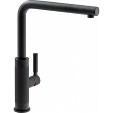 Franke Tessuto Matt Black Single Lever Kitchen Tap Brass L-Spout Swivel
