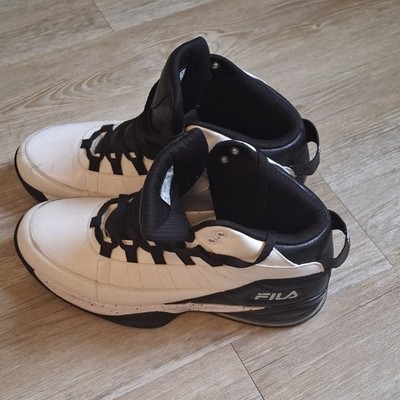 FILA White Black Lace Up Mid Top Basketball Sneakers Athletic 1BM01823-102