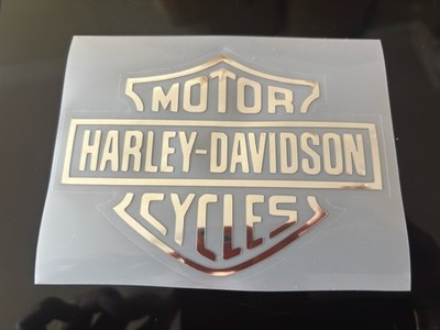 Set Of 2 Harley Davidson Vinyl Chrome  Shield  4.5inch