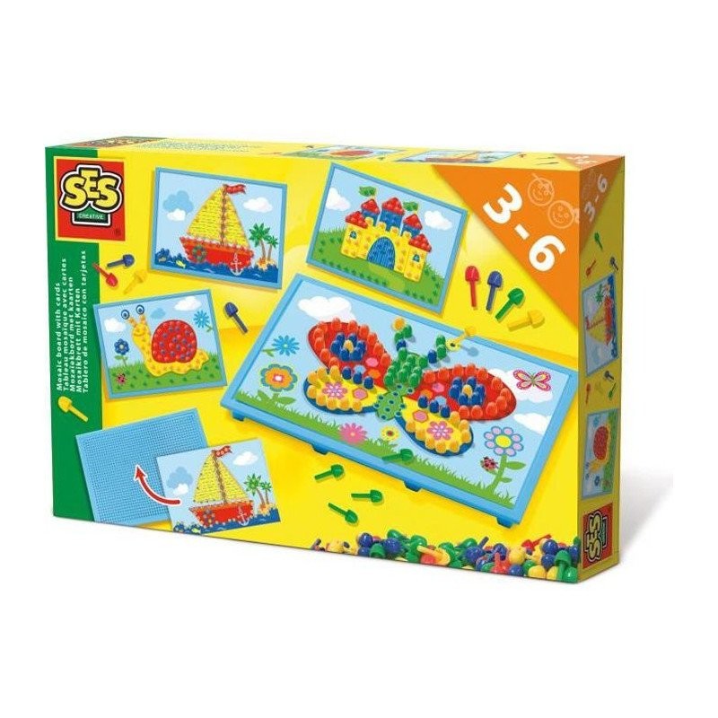 Tableau mosaïque avec cartes d'activités ludiques pour occuper les enfants