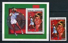 152026) Olympische Spiele 1988 Zentralafrika Nr. 1308 + Einzelblock **, S. Graf