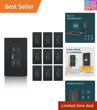 USB C Wall Outlet, 30W in-Wall Charging USB Power Outlet, 15 Amp Tamper-Resis...