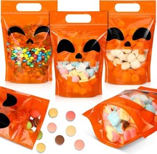 50 Pcs Halloween Pumpkin Bags Trick or Treat Bags