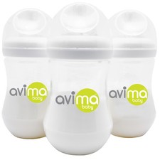 3 PCS 9 oz Anti Colic Baby Bottles Medium Flow Nipples 47M Wide Neck Stage 2
