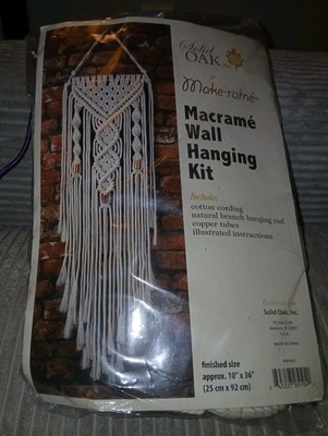 Macrame Wall Hanging Kit 10'' x 36'' - Brand New Sealed Solid Oak Brand DIY Urban