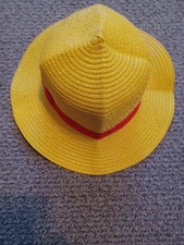 Women's Summer Straw Sun Hat Cosplay Yellow Beach Hats Female Wide Brim Sun C...