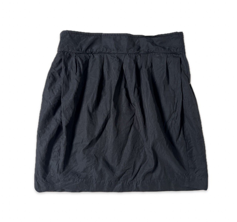 Country Road Black Mini Skirt Size 12 High Waist Cotton Nylon Bubble Style