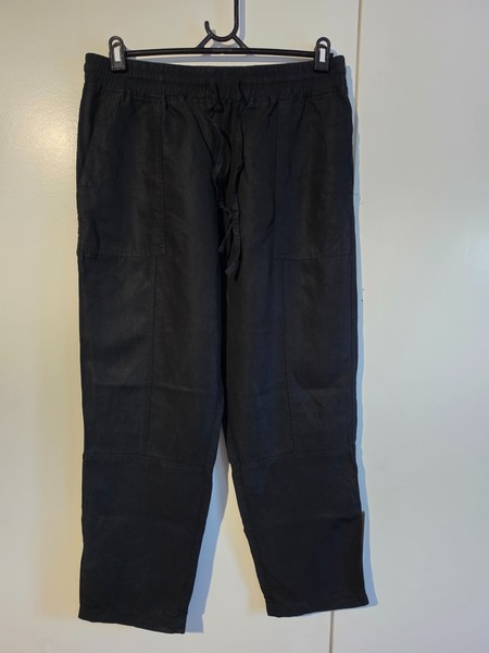 Womens COUNTRY ROAD Black Straight Leg Linen Blend Pants - Size 12 (T70)