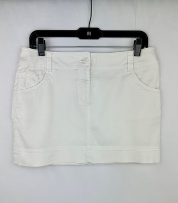 O'Stin Mini Skirt Women M Cotton White Ribbed