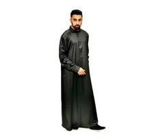 Amsons Men?s Collared Triple Black Thobe 835