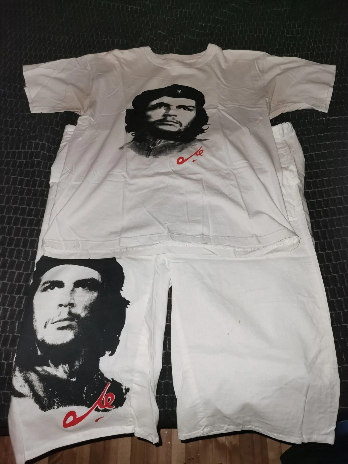 Vintage White Linen Che Guevara Shorts And matching Cotton Shirt
