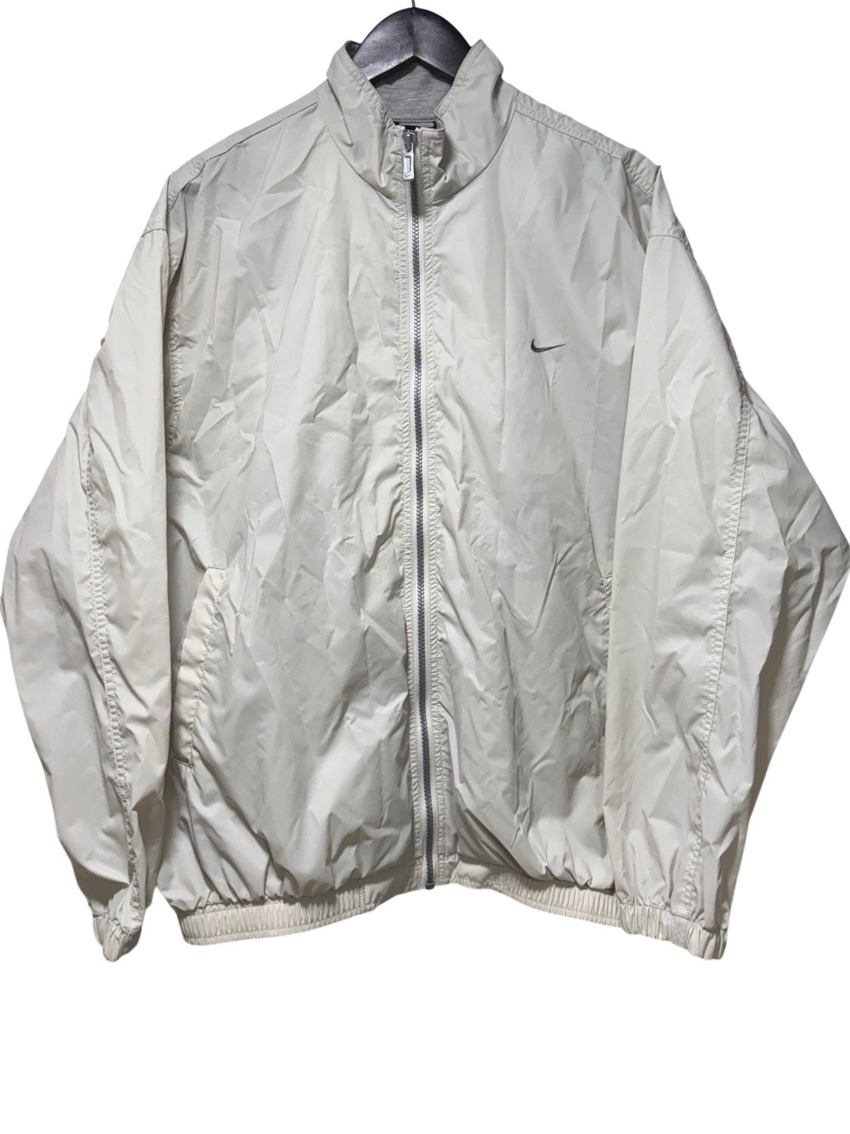 SACAI X NIKE GIACCA A VENTO NIKE VINTAGE ANNI 90 FULL ZIP FODERATA LOGO NUDA PANNA TAGLIA LARGE