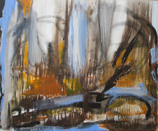 Canvas Picture Original Acrylic Pigments 120x100 Abstract Colourful Blue Modern