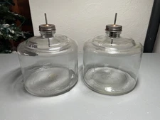 Vintage Duraglas Glass Antique Kerosene Jar With Lid, #243, set of 2 