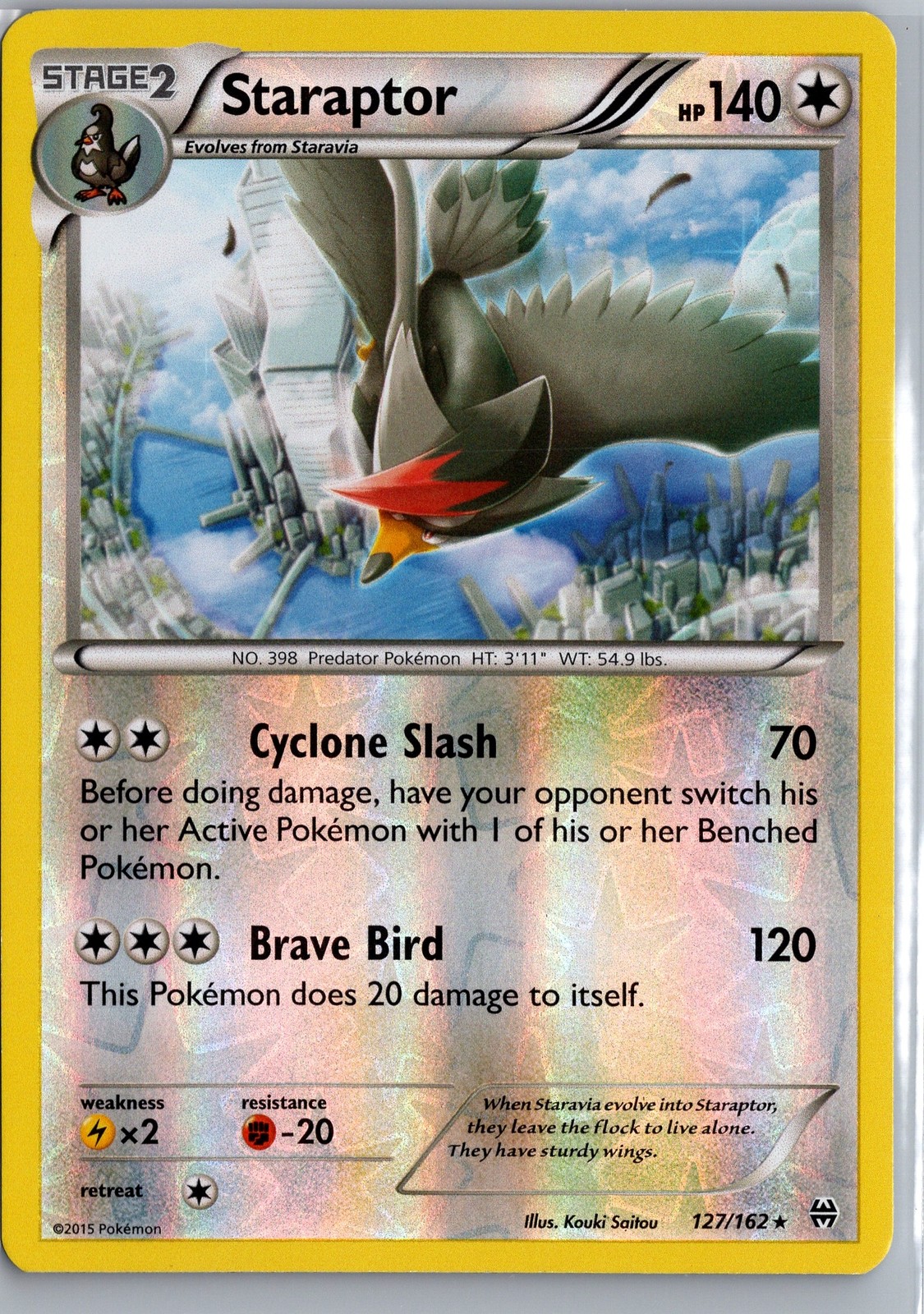 Staraptor 127/162 Reverse Holo Rare Pokemon Card BREAKthrough XY LP