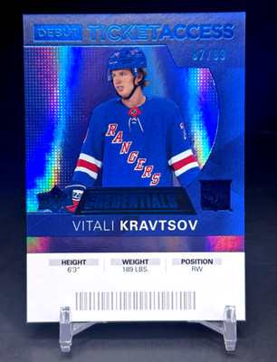 2020-21 UD Credentials - Vitali Kravtsov #129 - Blue Debut Ticket Access /99