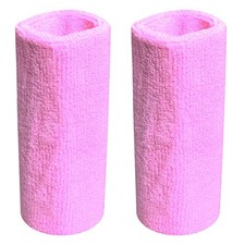 Sweatbands Sports Wristbands for Men and Women - 6 inch Elastic Athletic pink