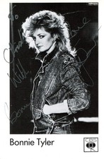 Bonnie Tyler POP SINGER autograph, signed promotion card