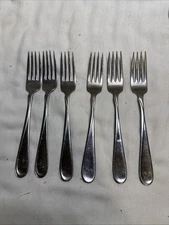 Set/Lot of 6 Oneida USA FLIGHT RELIANCE pattern stainless dinner forks 7 3/8"