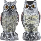 2PCS Owl Decoy Statue Protect Garden Scare Birds Away Pigeon Repellent Scarecrow