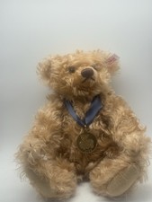 Steiff 2008 Danbury Mint Limited Edition MBI Year Bear Medallion Mohair Plush