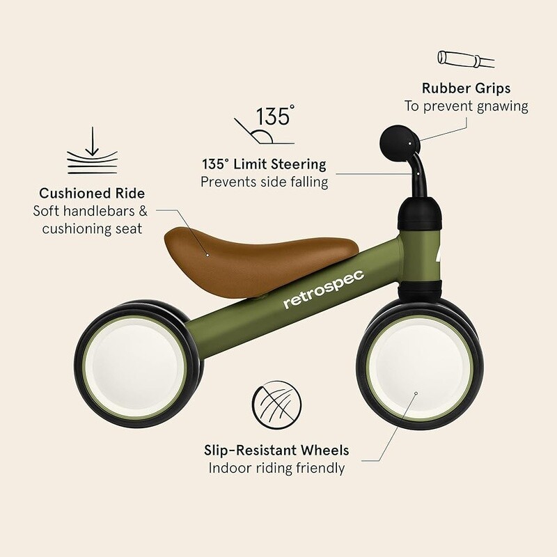 Toddler Balance Bike 4 Wheels Baby Walk Ages 12-24 Months Ride On Toy New thumbnail 4