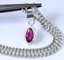 2.20 Karat / 8 MM Natürlich Rot Saphir Marquise Edelsteine Zertifiziert Anhänger