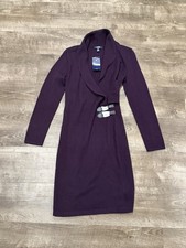 NWT Chaps Women's Shawl Collar Sweater Dress Size MED Purple Dressy Ladies