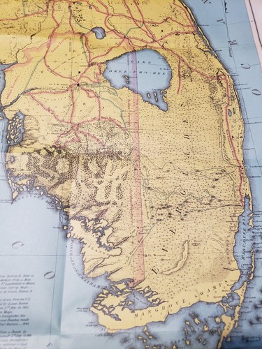 1856 1975 Military Map South Florida Seminole War Map overlay - Picture 9 of 11