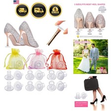 6 Pairs High Heel Protectors for Grass, 3 Sizes, Clear Heel Stoppers, Heel ...