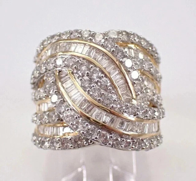 3Ct Round Cut Lab Created Diamond Cluster Wedding 14K Yellow Gold Plated Ring