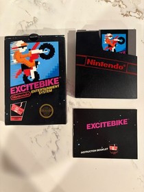 Excitebike - Nintendo NES CIB - Unbroken Sticker Seal Gloss Hangtab