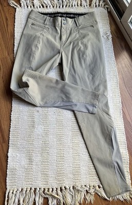 Kerrits Show Breeches Khaki with knee patch and Vented Legs Size LG