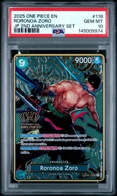 2025 ONE PIECE JAPANESE 2ND ANNIVERSARY SET #118 RORONOA ZORO PSA
