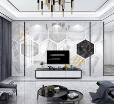 3D Gray Hexagon B3539 Wallpaper Wall Mural Removable Self-adhesive Amy