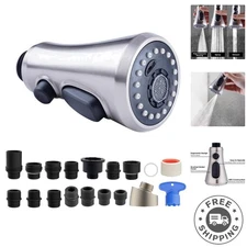 Versatile 3-Function Faucet Spray Head for Major Brands - Stylish Nickel Finish