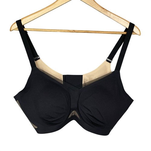 Honeylove Wireless CrossOver Bra Black Size 1X 40C/D Seamless Comfort Adjustable