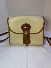 Vintage DOONEY  BOURKE Essex All Weather Leather Essex Crossbody Bag Cream