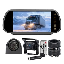7" Monitor Rearview/Sideview Backup Camera 5m+10m Cables for Trucks/RV/Bus/Van