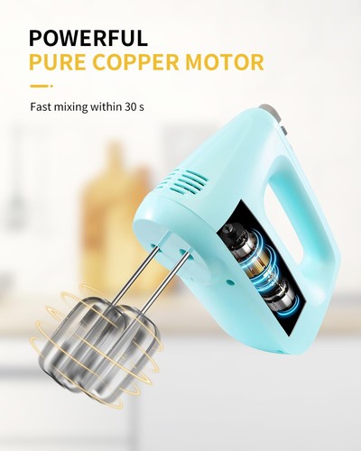 Hand Mixer Electric, 6 Speed & Turbo Mixer Electric Handheld, Snap-On Storage... - Afbeelding 3 van 7