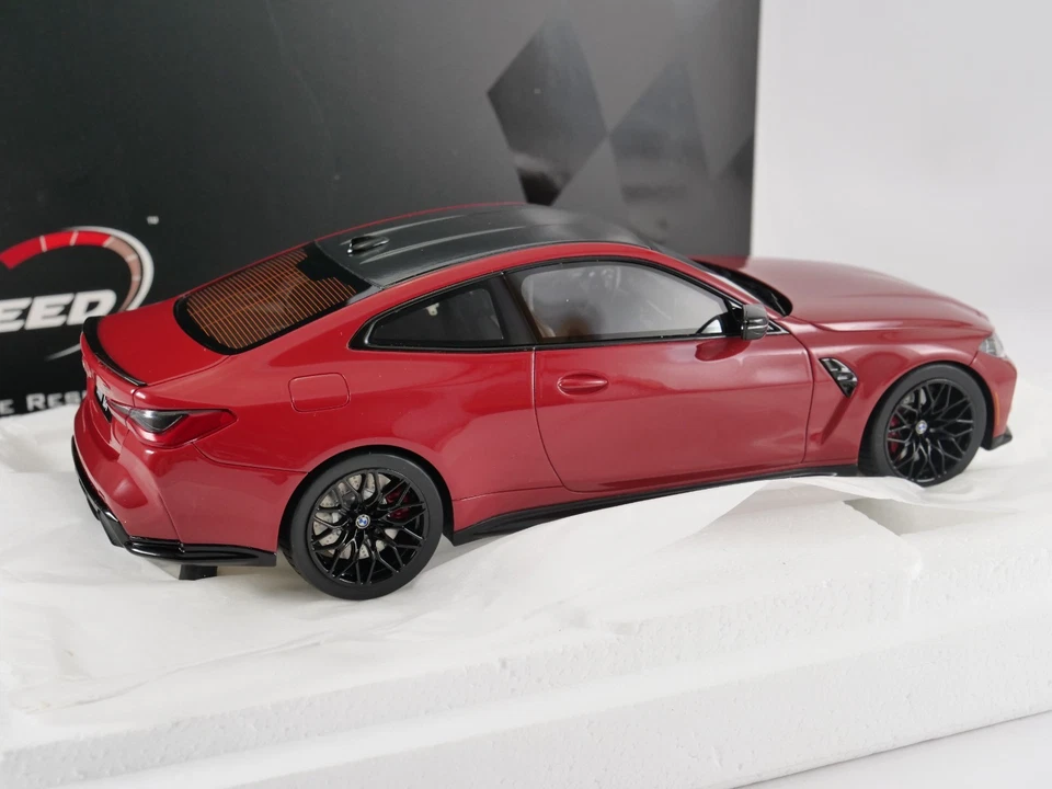 Top Velocità 1/18 BMW M4 Competizione Toronto Red Resina Modello - Immagine 2 di 4
